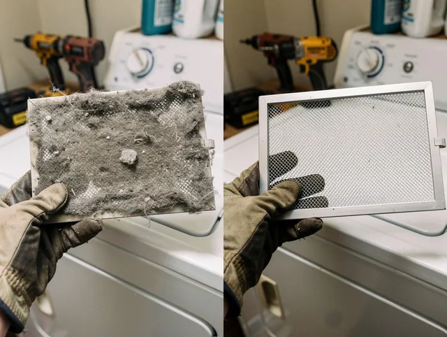 Professional lint trap cleaning by Rehoboth Dryer Vent Cleaning in Rehoboth