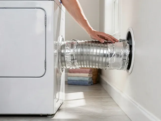 Professional dryer vent hose installation by Rehoboth Dryer Vent Cleaning in Rehoboth