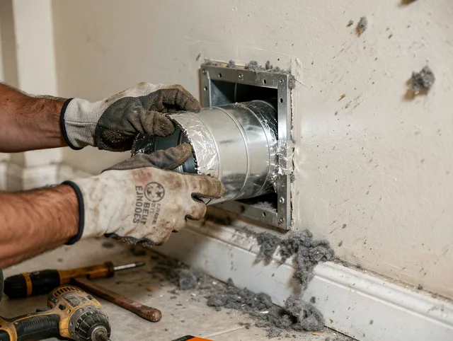 Professional dryer vent repair and installation by Rehoboth Dryer Vent Cleaning in Rehoboth