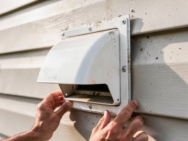 Rehoboth Dryer Vent Cleaning technician delivering thorough residential dryer vent cleaning service in Rehoboth